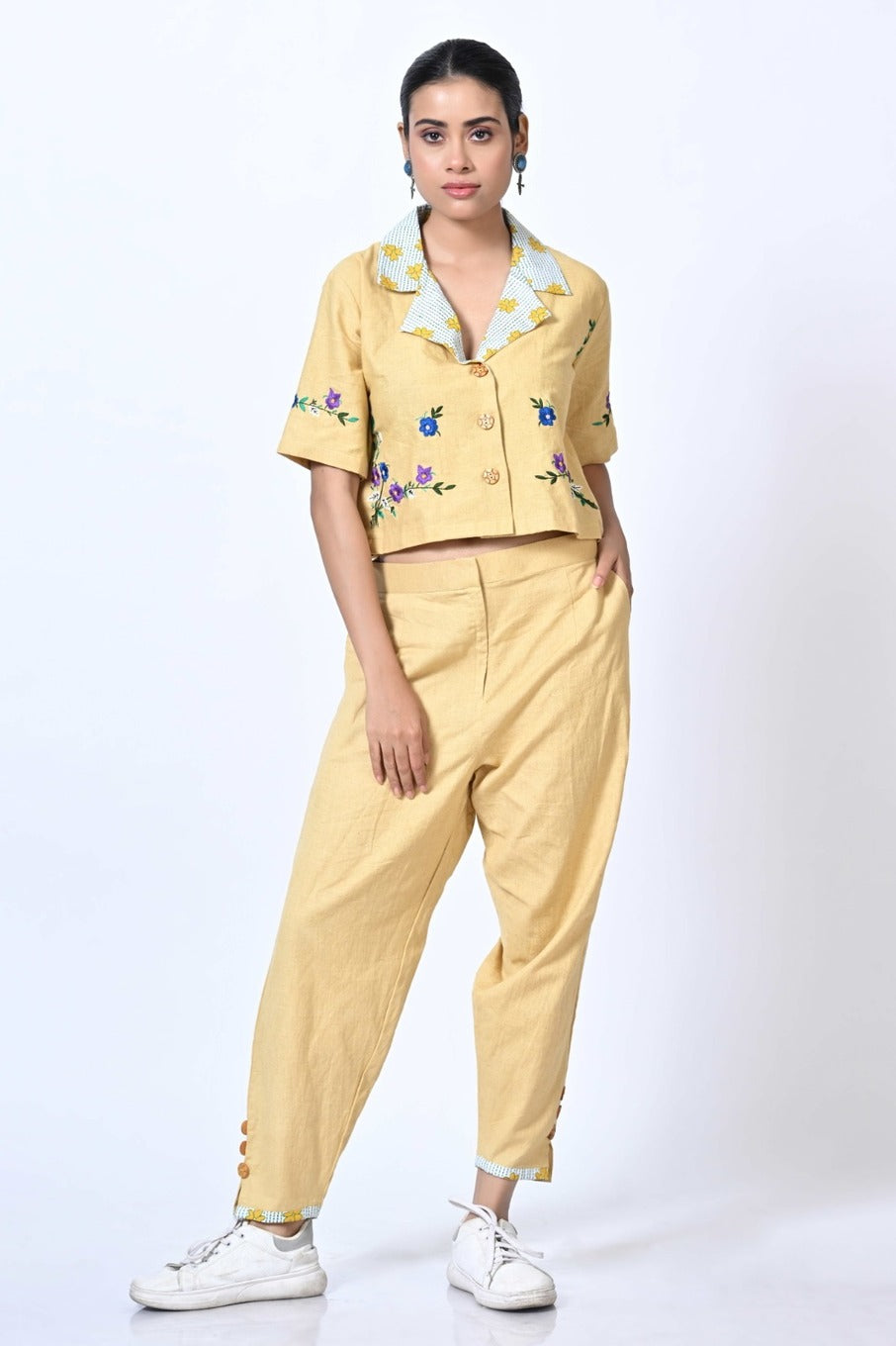 The Blush Embroidered Khadi Co-Ord Set