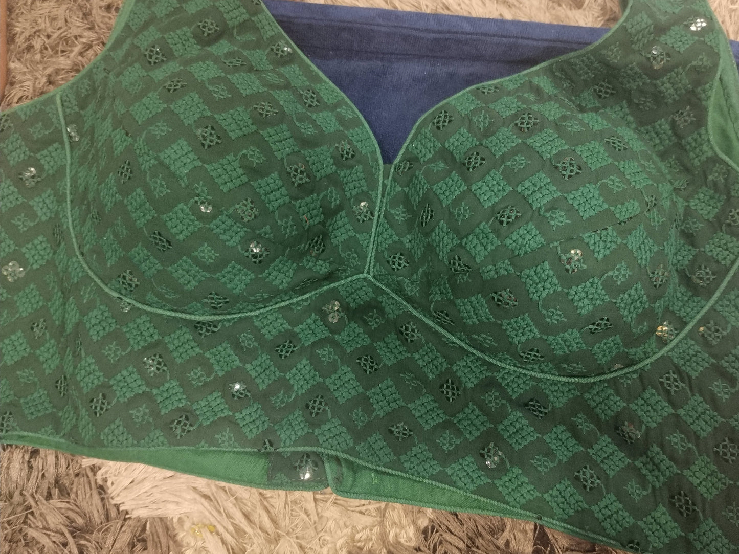 Green Chikankari Saree