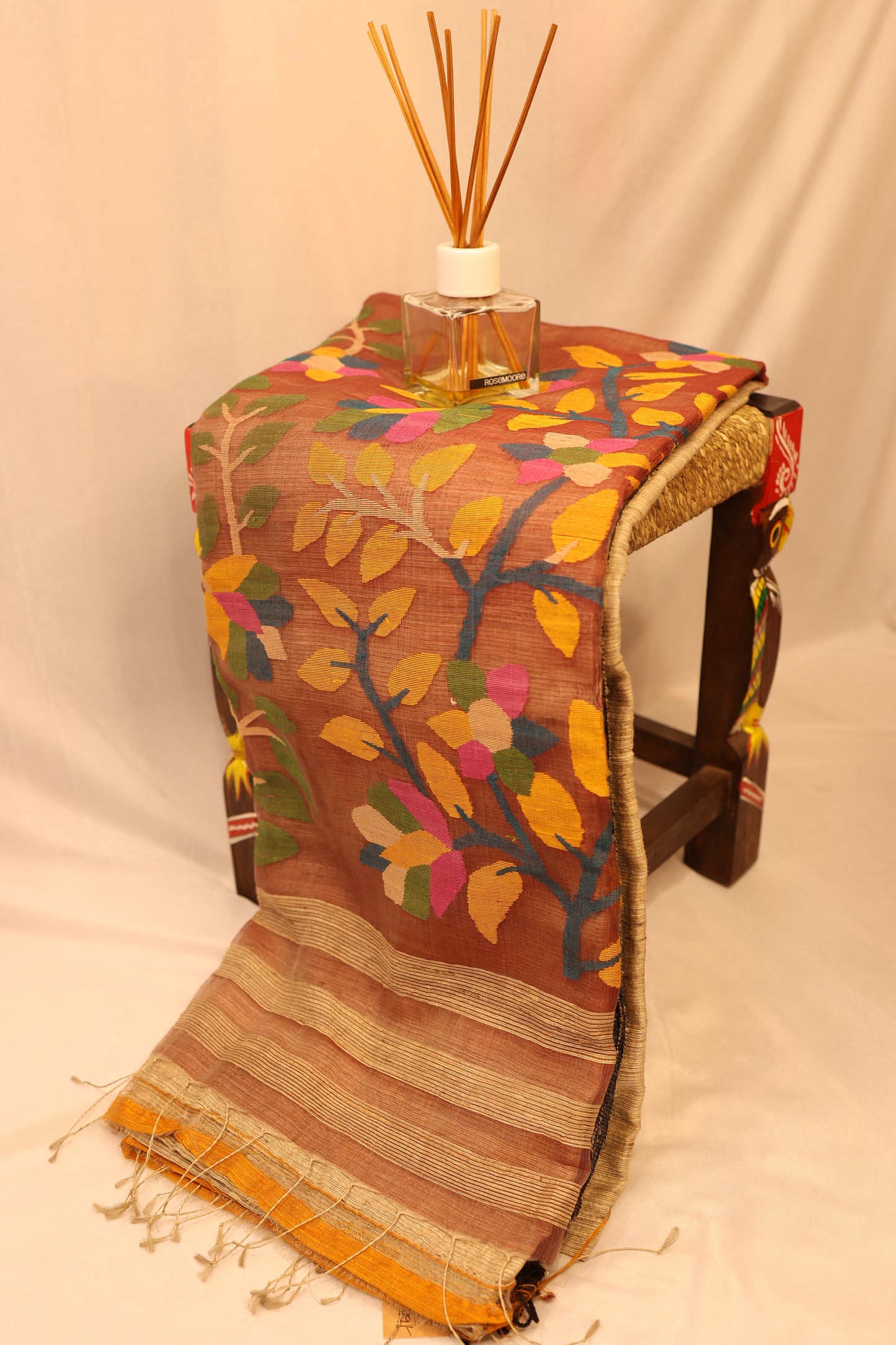 Floral Print Ghicha Saree