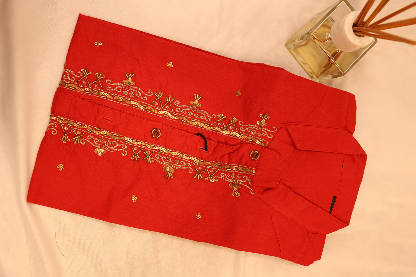 Hand Embroidery Cotton Men's Kurta