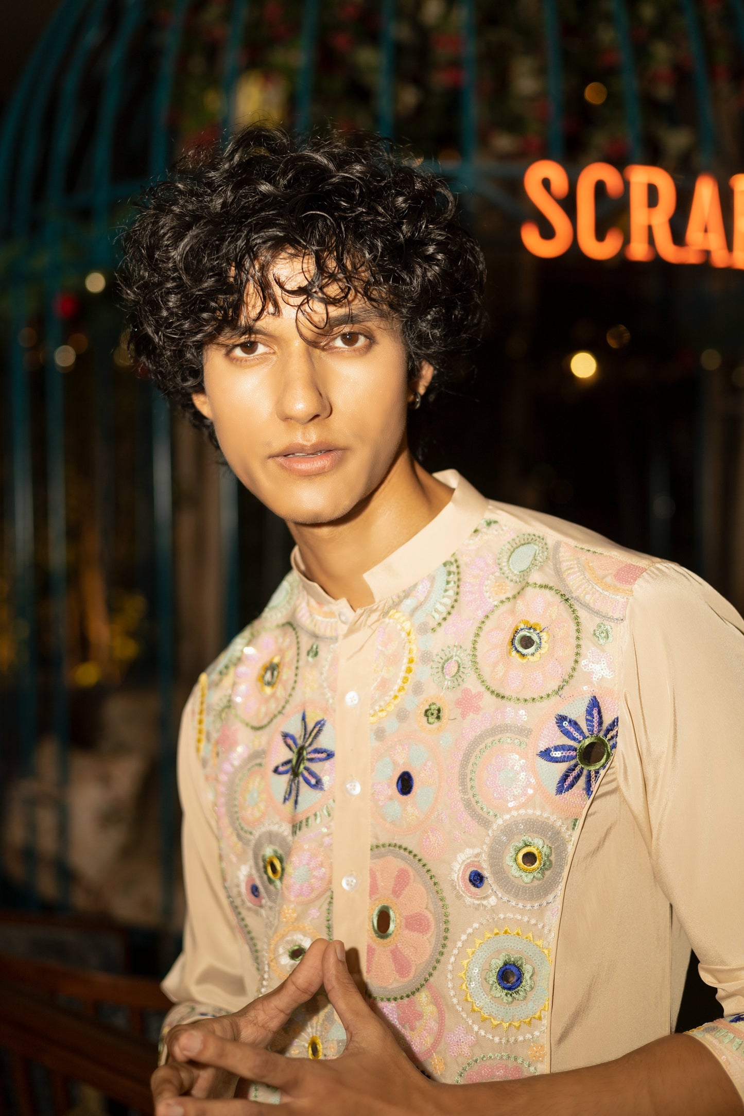 Georgette Kurta With Mirror Embroidery