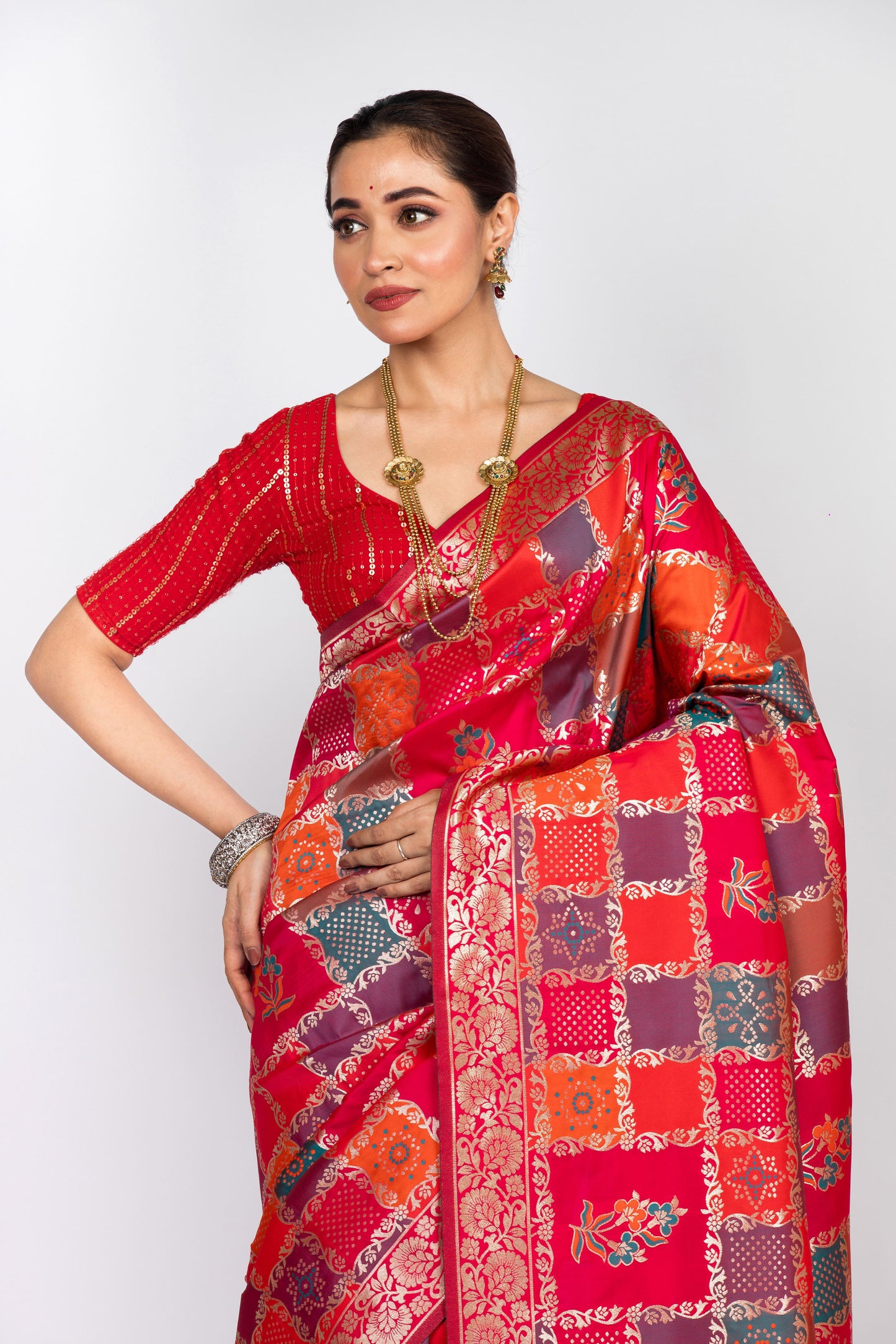 Red Silk Zari Saree