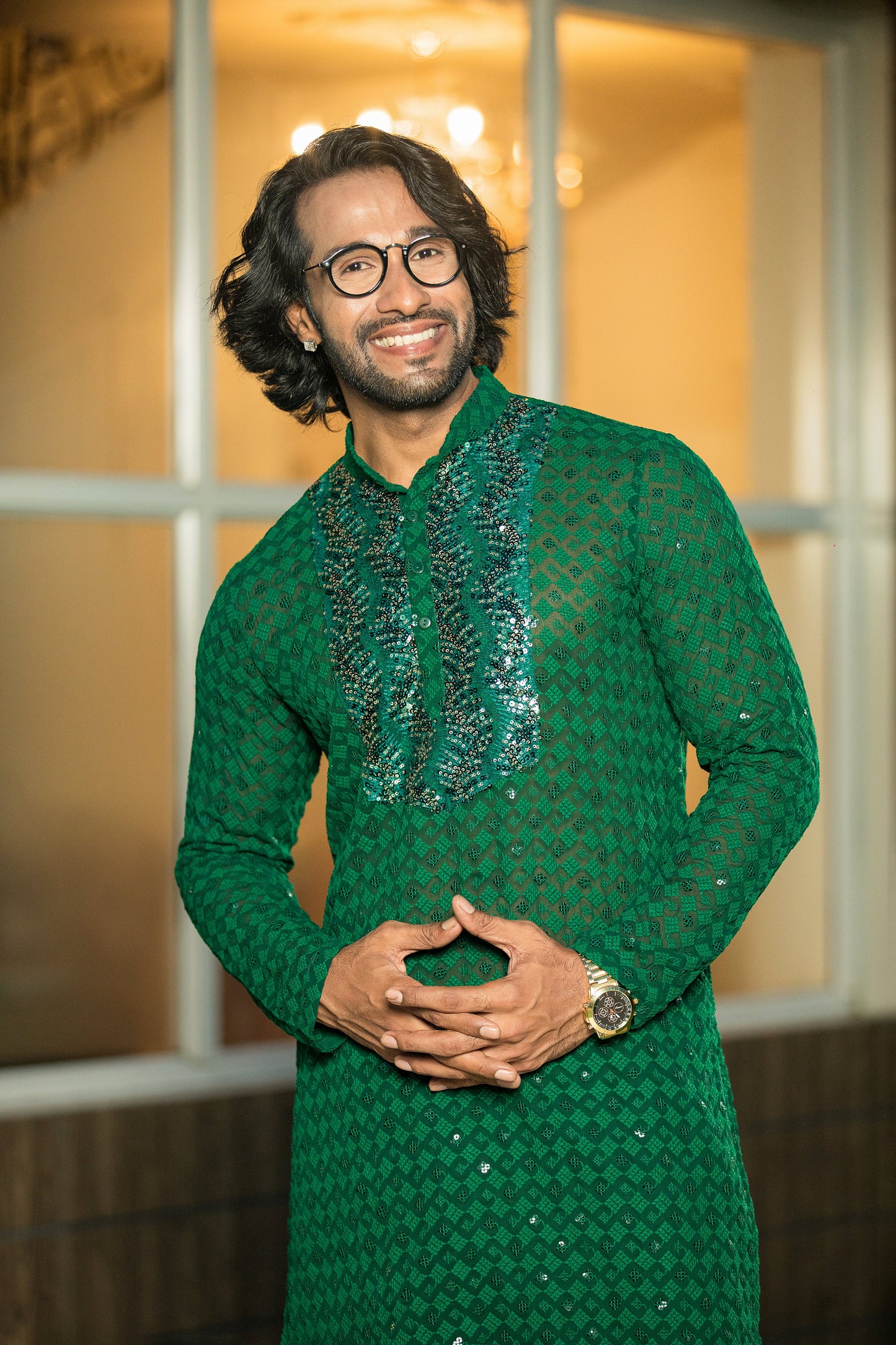 Green Chikankari Kurta Set