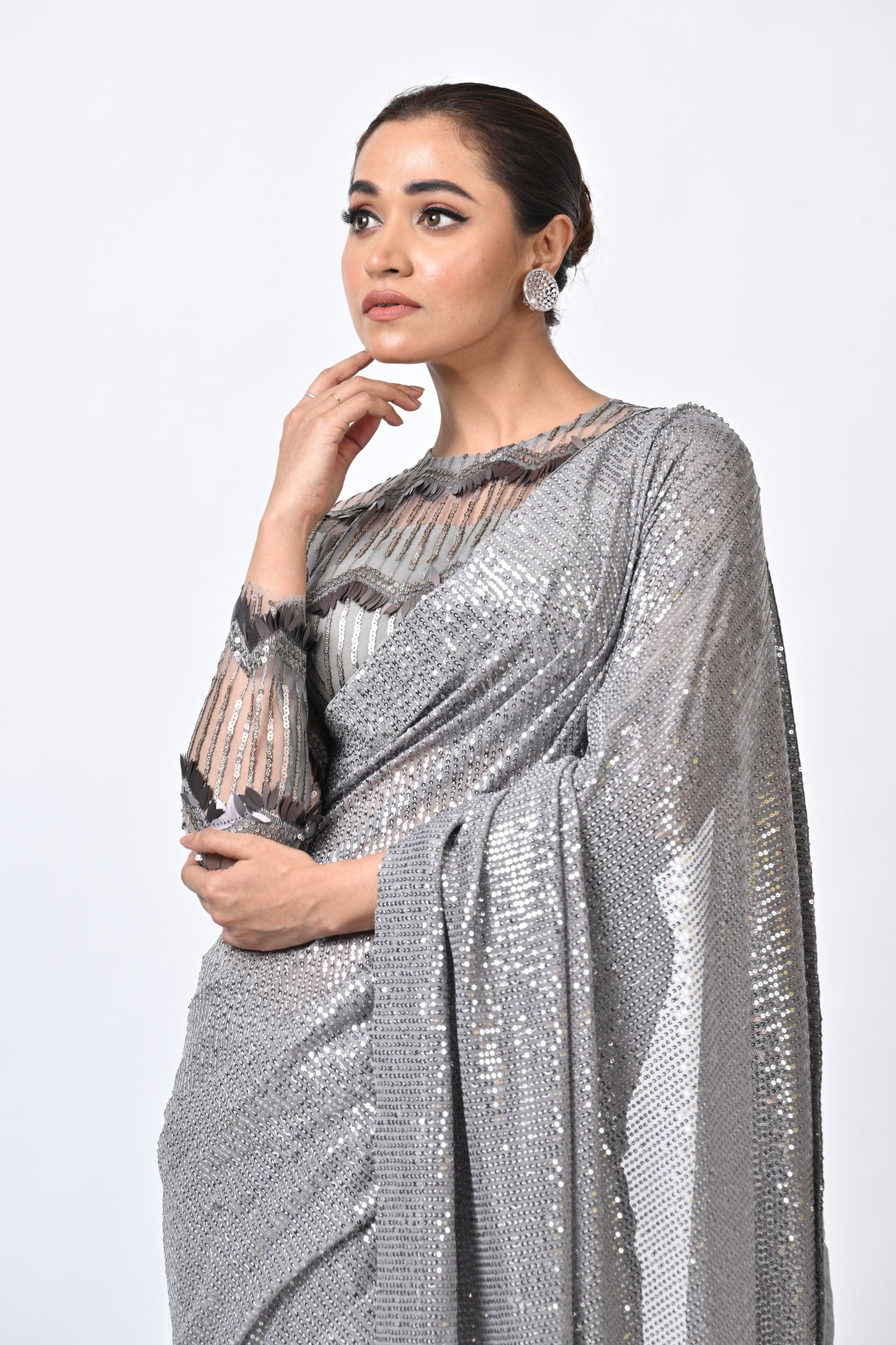 Sizzling Silver Saree