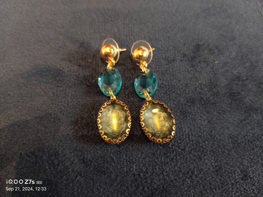 The Ice Queen Golden Embellished Earrings