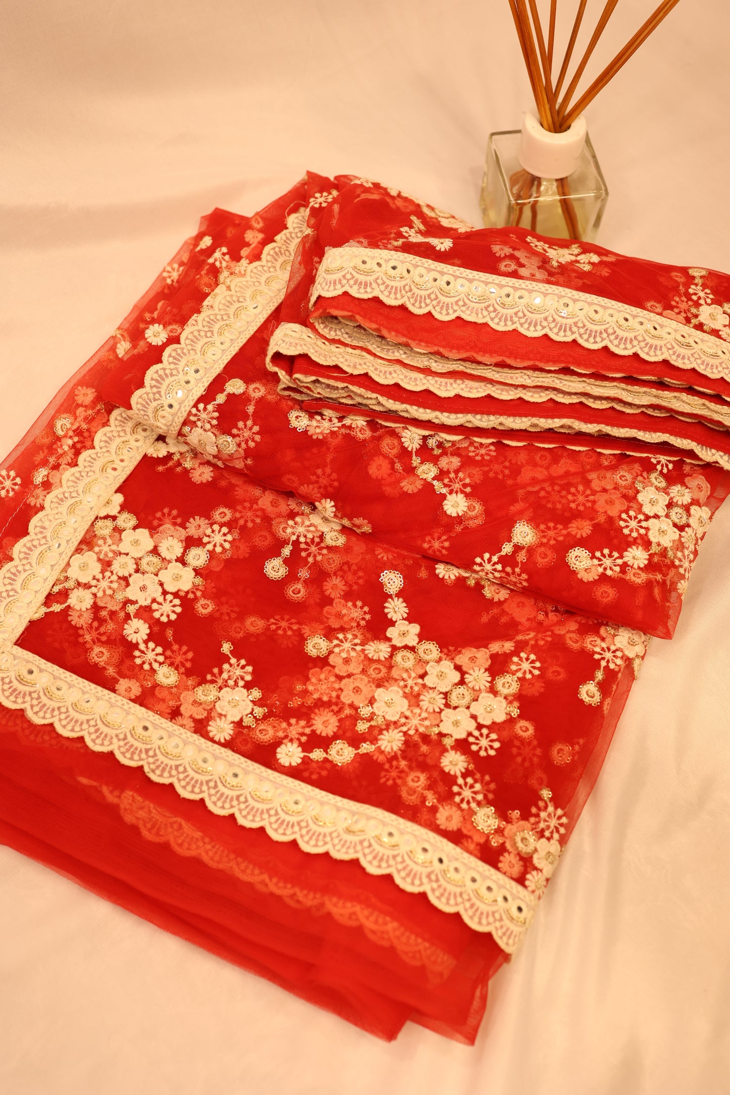 Embroidery Net Saree