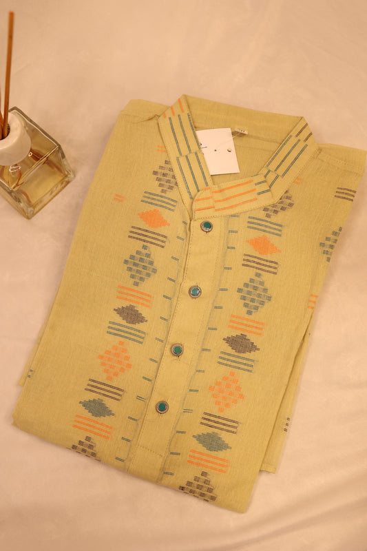 Beige Dakhai Men's Kurta