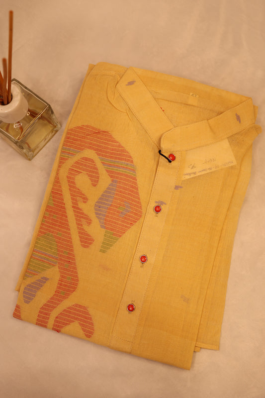 Beige Dhakai Cotton Men's Kurta