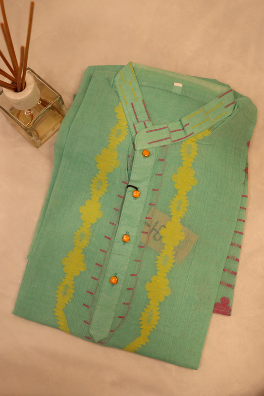 Light Green Dhakai Men's Kurta