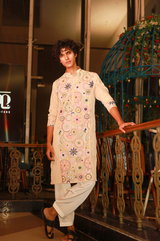 Georgette Kurta With Mirror Embroidery