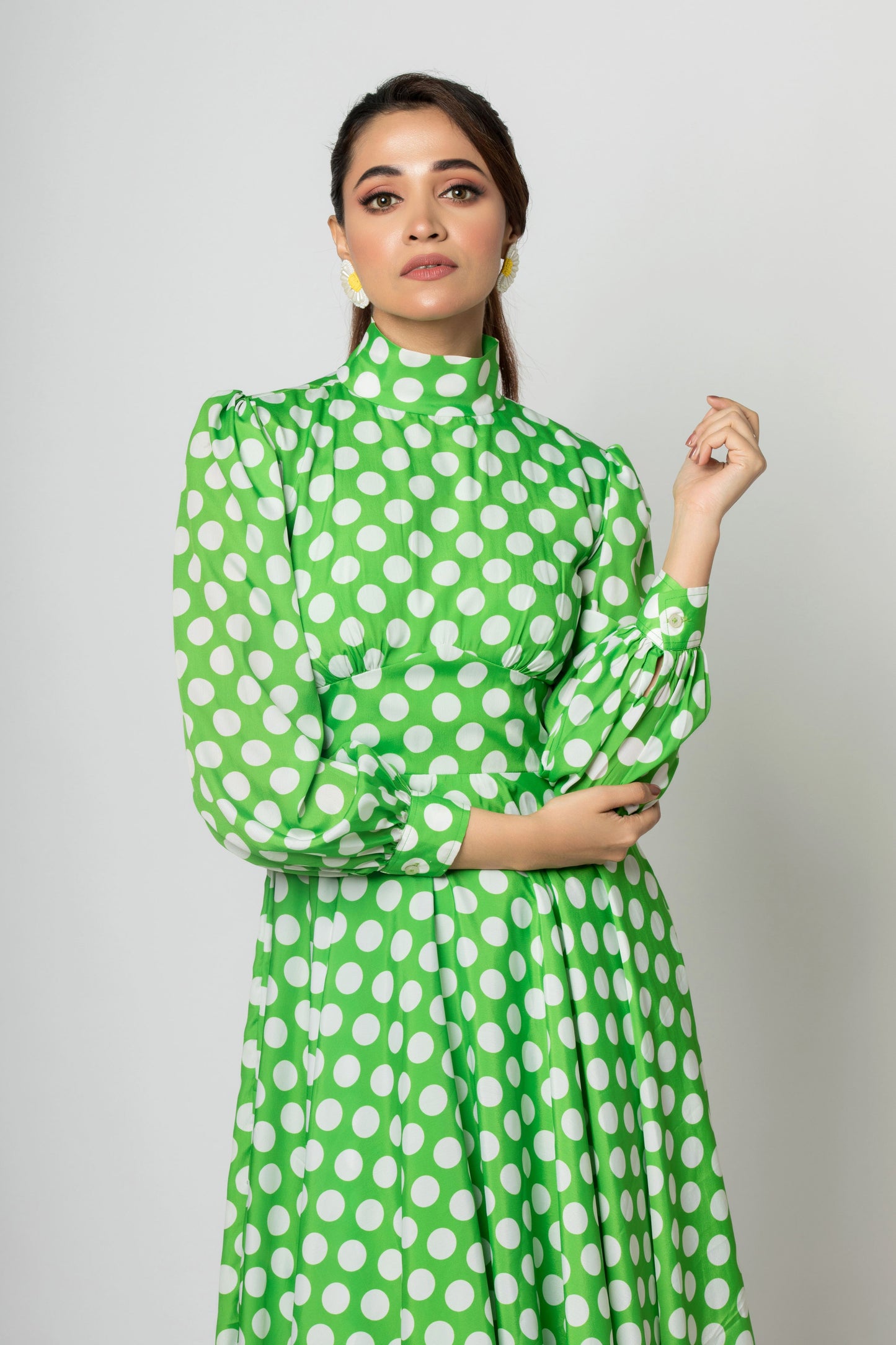 Satin Poolka Dress