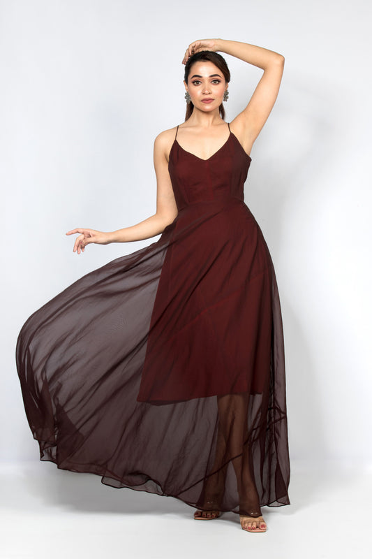 Flare Dress - Maroon