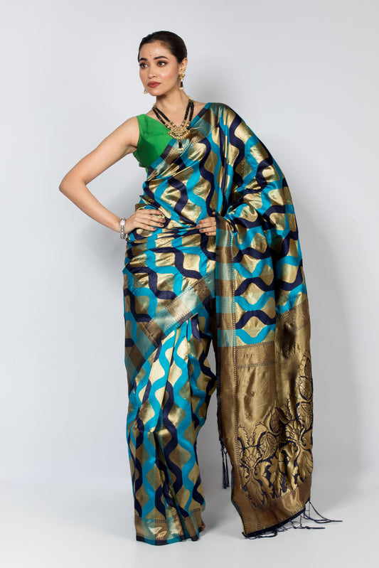 Wave Silk Zari Saree