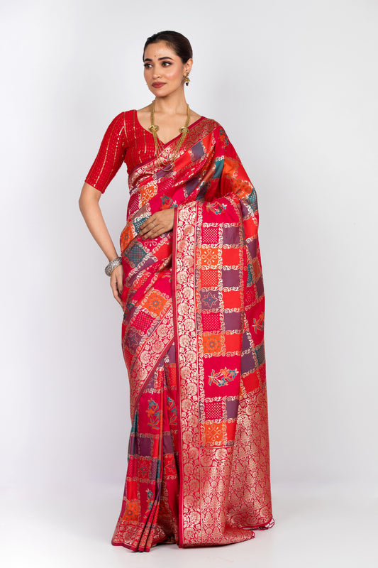 Red Silk Zari Saree