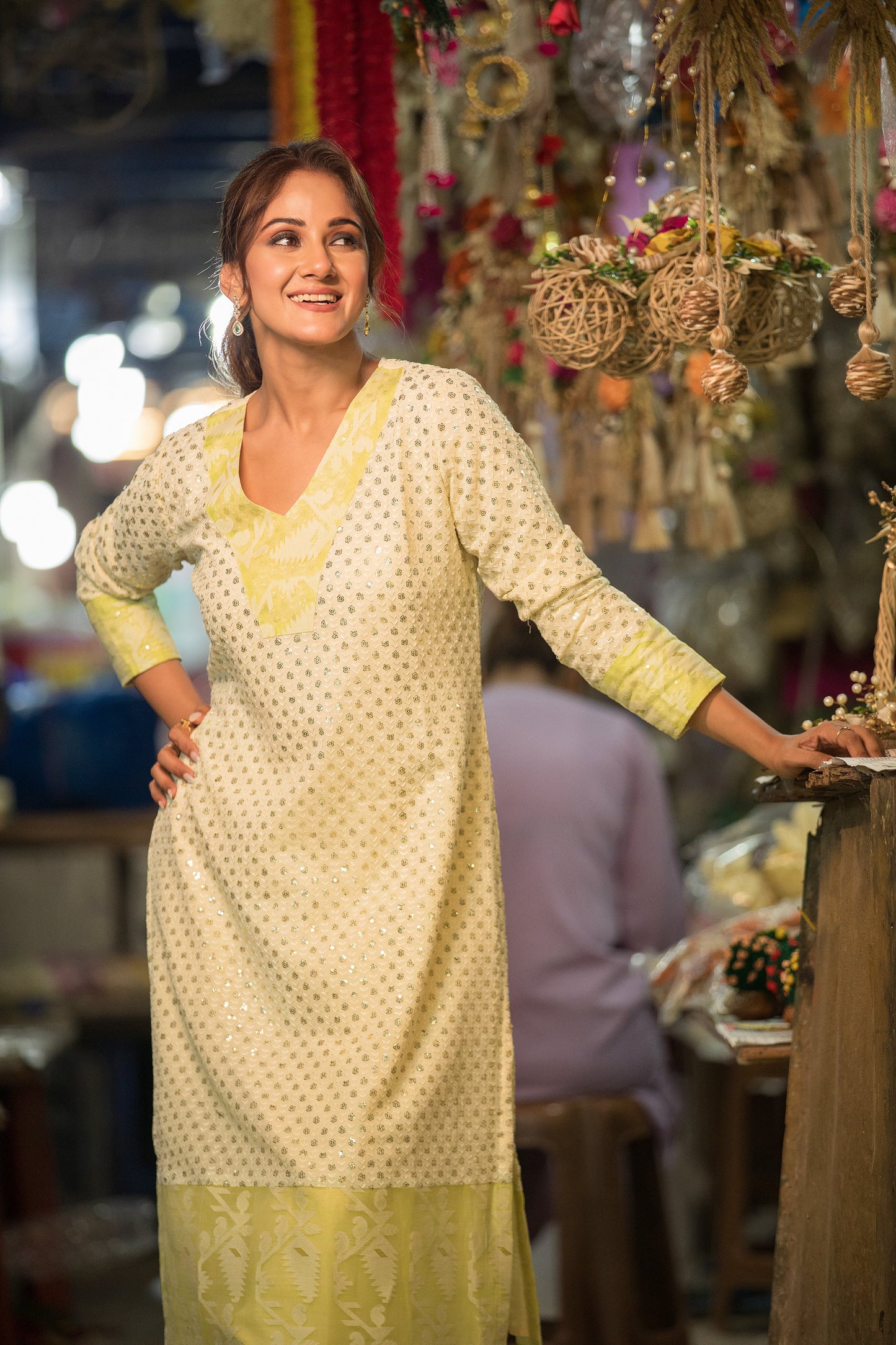 Lemon Yellow Georgette Kurta Set