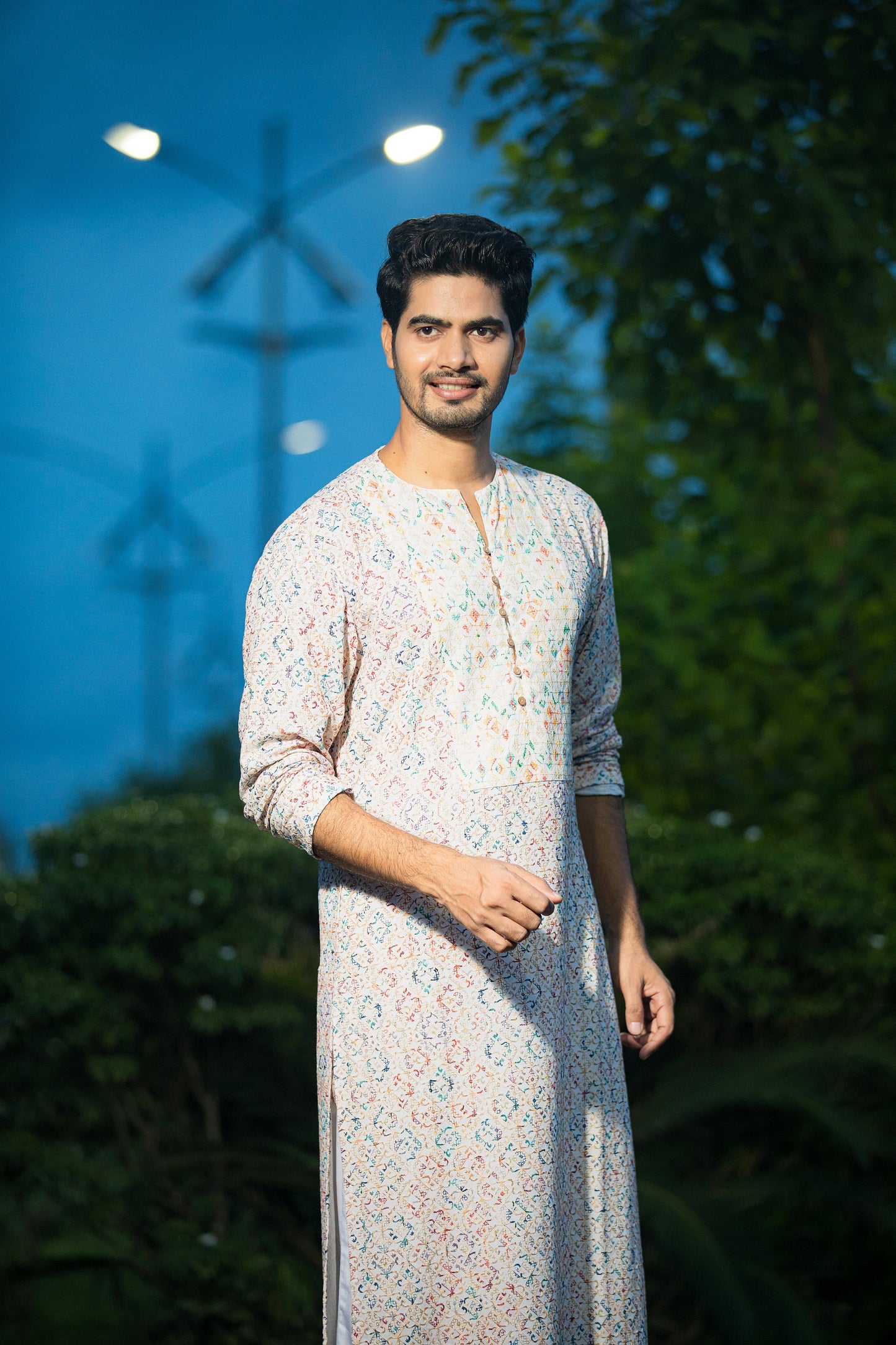 Chikankari Men Kurta Set - Nude sets