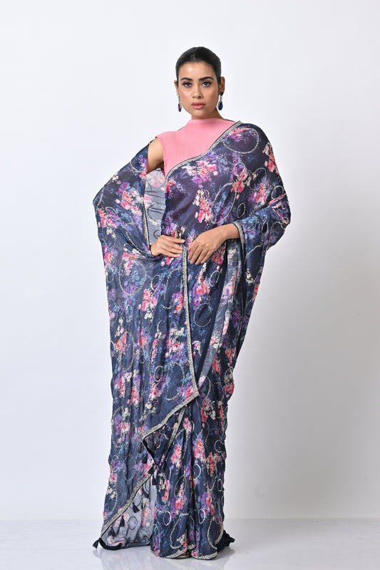 Blooming Glamour Georgette Saree