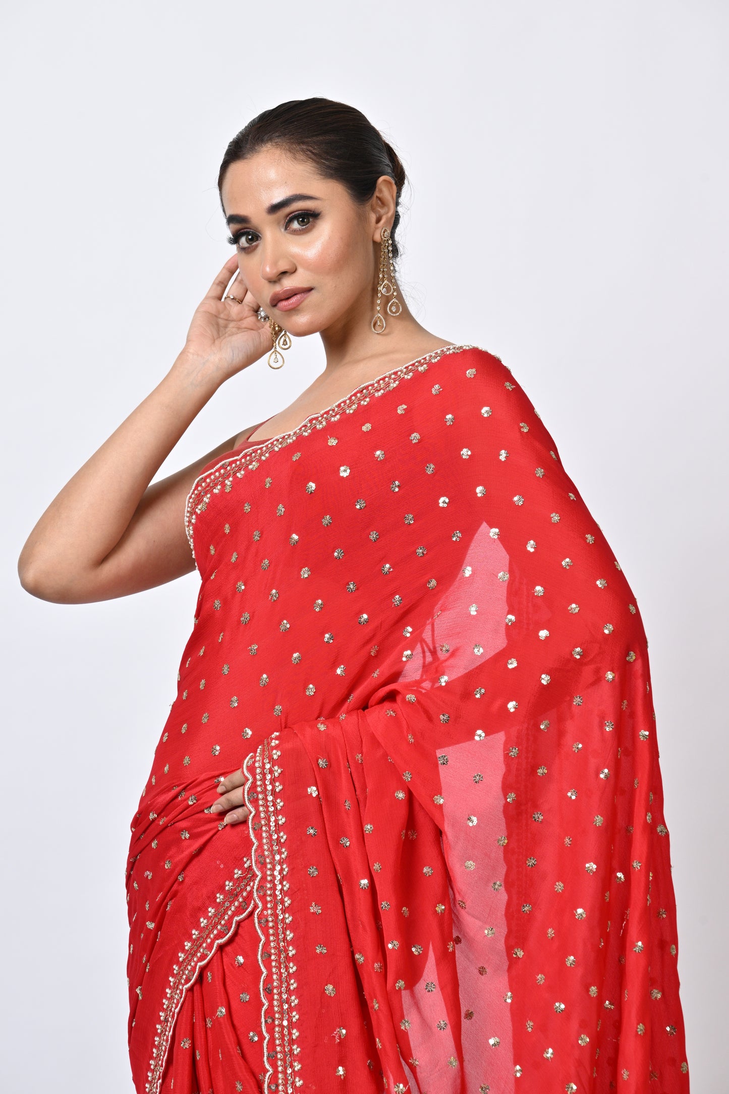 Stolen Heart Red Saree