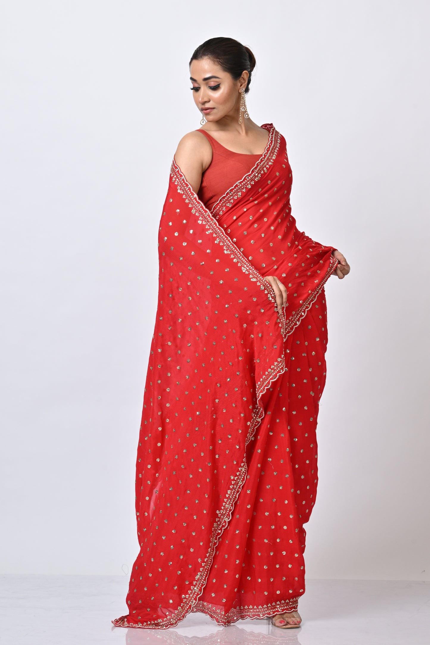 Stolen Heart Red Saree