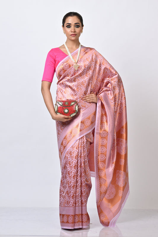 Nazakat Pink Bengal Silk Saree