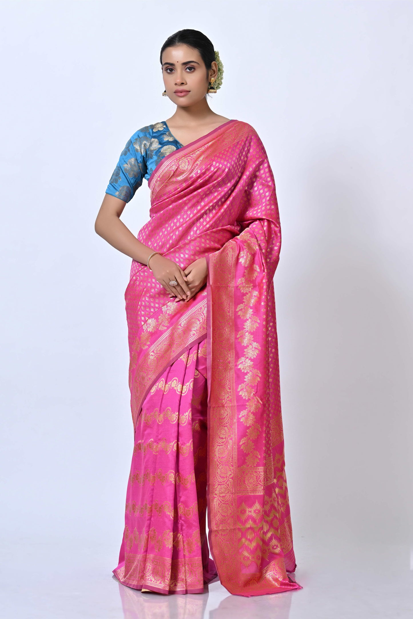 Pink Silk  Weave Saree