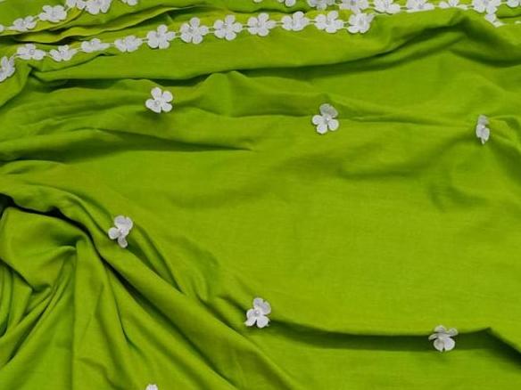 Cotton Saree with Lace Border