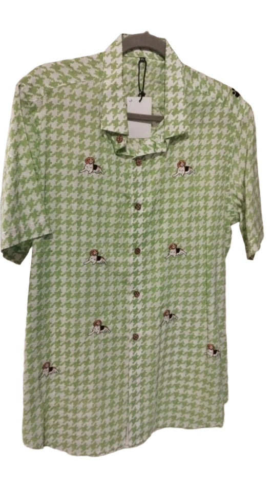 Printed Light Green Cotton Shirt