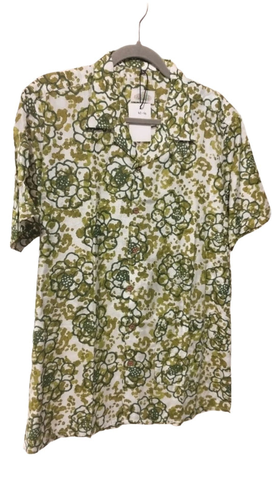 Green- Floral Print Cotton Shirt